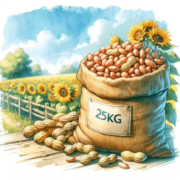 blancherte peanøtter 25 kg i sekk