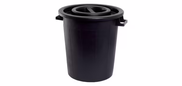 plasttønde med låg 50 liter